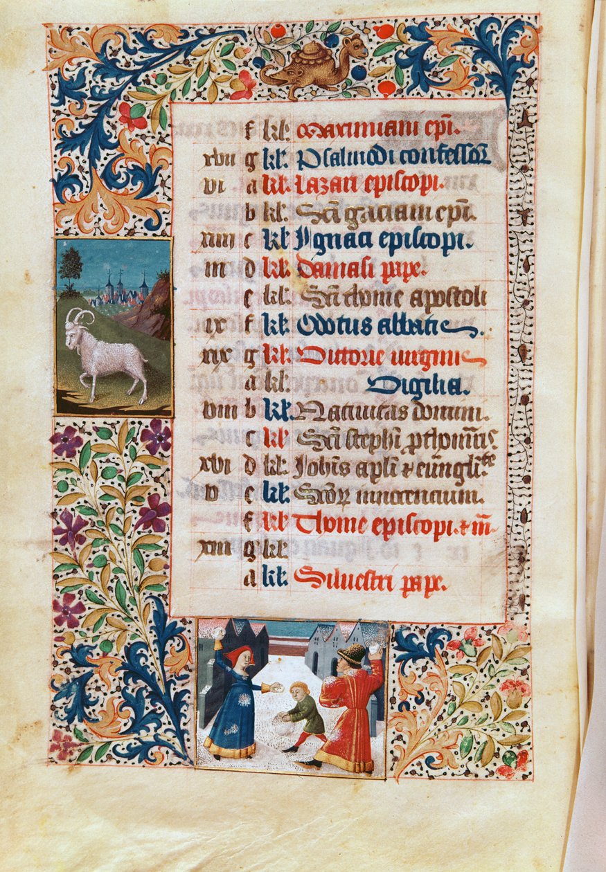 V.25-3 Fol.12v十二月 作者 佛兰芒学校