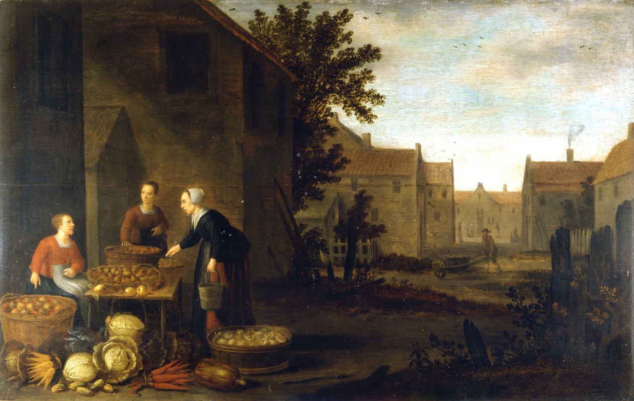 Willers Adam Willaerts (1577 - 1664) 荷兰画家“市场场景”。 17 世纪。Museo del Castello。 米兰 作者 佛兰芒学校