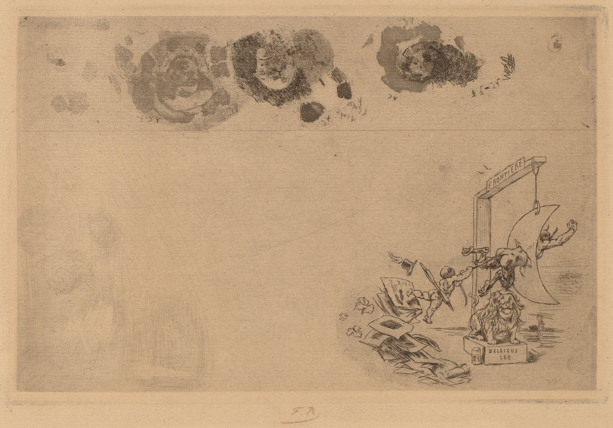 比利时边境，混乱法案 Frontiere de Belgique.Billet a Desordre, 1871. 作者 费利西安罗普斯