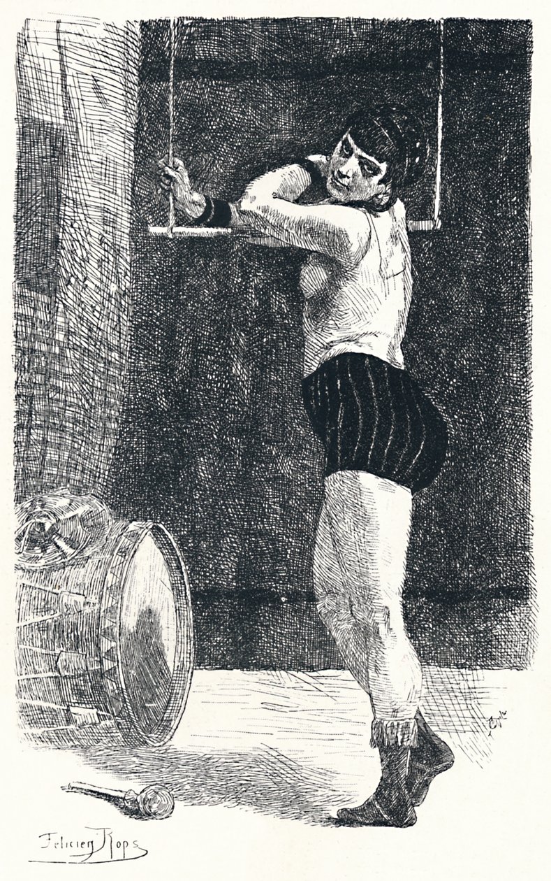玩空中飞人的女人》，约1875年，1896年 作者 费利西安罗普斯