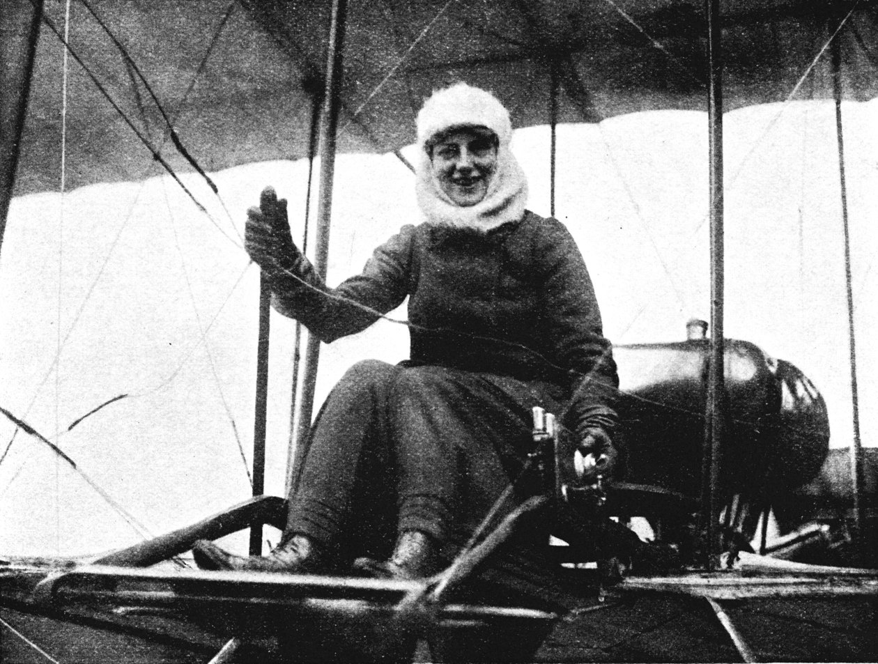 第二位英国女飞行员：1931年1933年在她的法曼双翼飞机上的德·波伏娃·斯托克斯夫人 作者 飞行照片