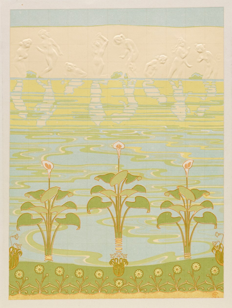 浴室用搪瓷砖的装饰，1898年。 作者 菲利克斯·阿尔伯特 Anthyme Aubert