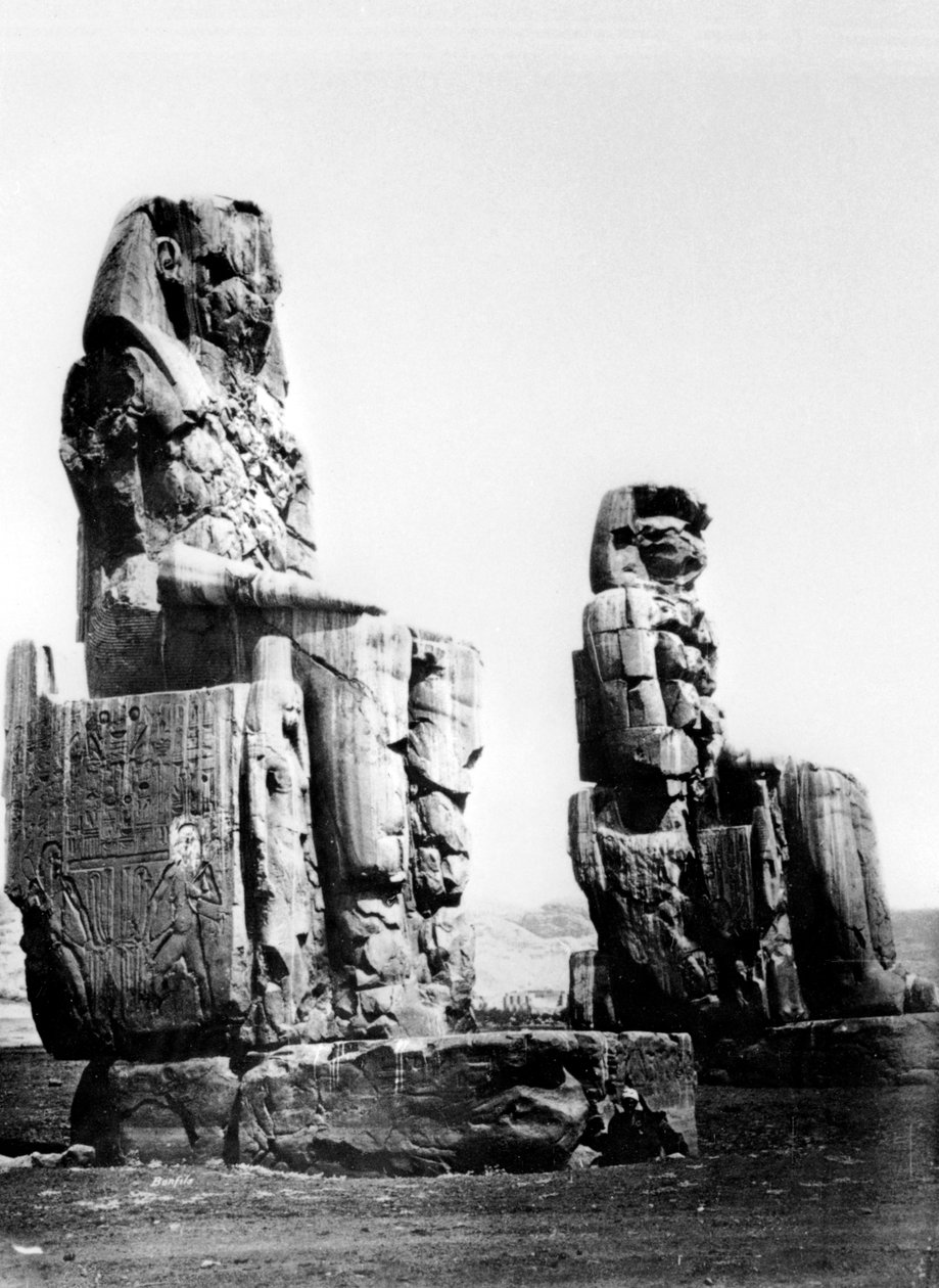 门农巨像，底比斯，埃及努比亚，1878年 作者 菲利克斯邦菲尔斯