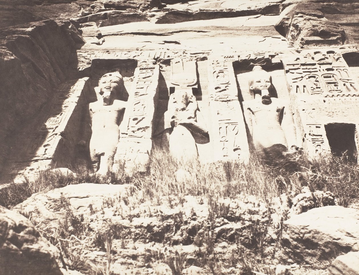 Abou-Sembil, Petit Spéos - 外墙的左边部分，1851-52年，1853-54年印刷。 作者 费利克斯·泰纳德