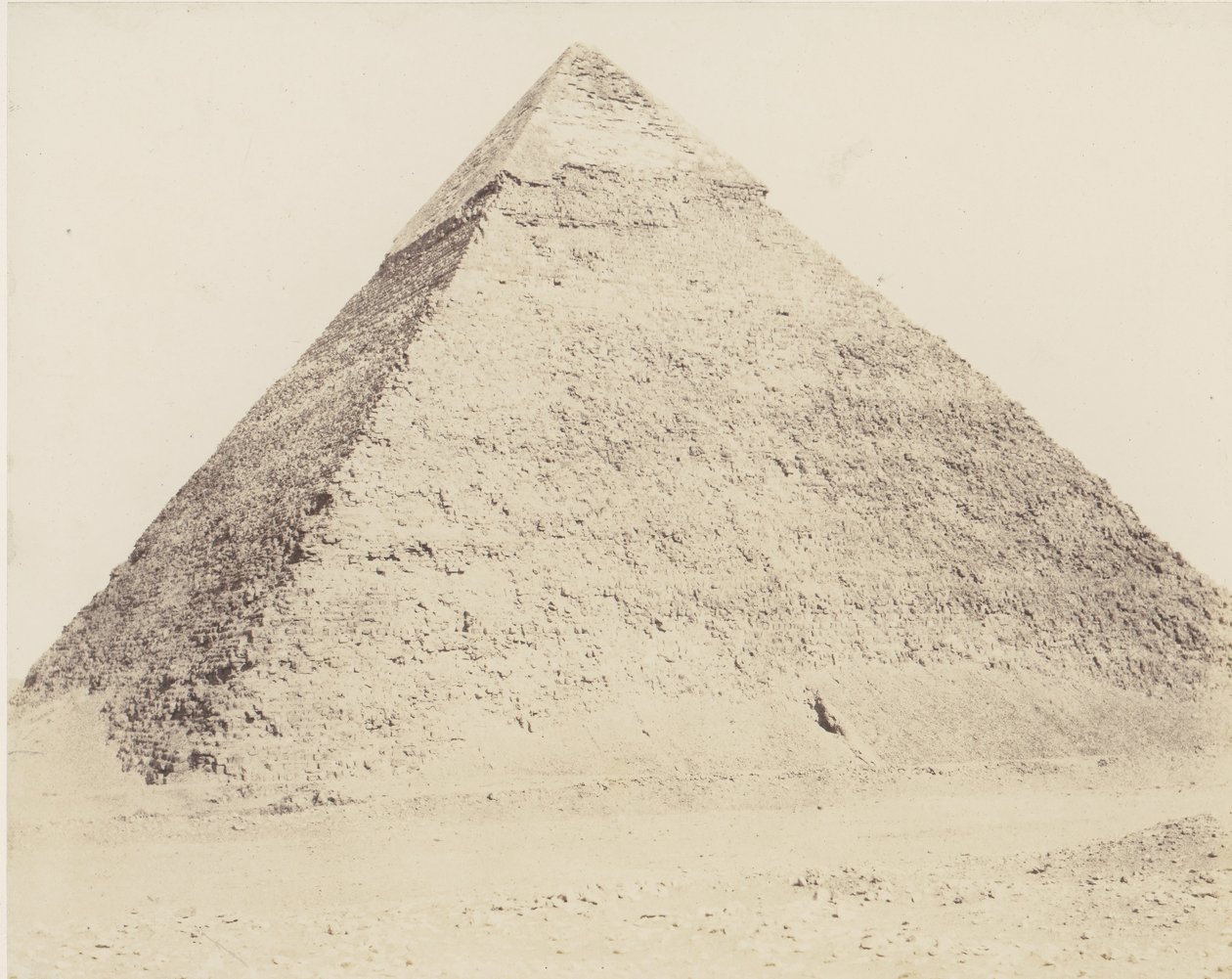 孟菲斯的Djizeh Necropolis，Chephren金字塔，1851至52年，1853至54年印刷。 作者 费利克斯·泰纳德