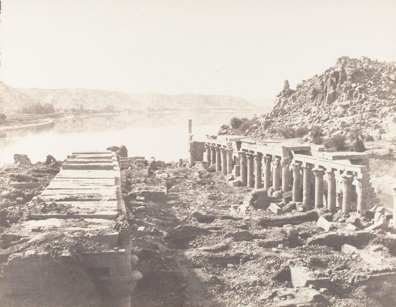 Fileh Philæ Island, General View Taken From Point I, On the Platform..., 1851-52, printed 1853-54. 作者 费利克斯·泰纳德