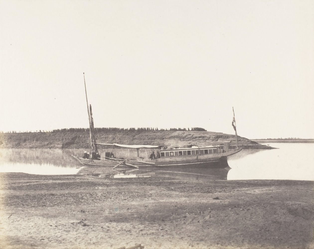 Louksor, Petit Bras du Nil - Barque de Voyageurs, 1851-52年，1853-54年印刷。 作者 费利克斯·泰纳德
