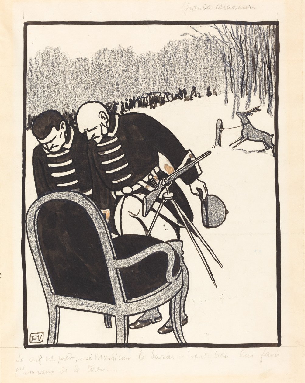Grands Chasseurs--Le Cerf est prêt, 1903. 作者 费利克斯·瓦尔洛顿