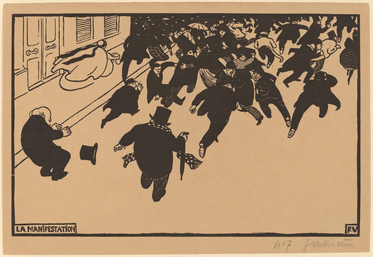 La Manifestation The Demonstration, 1893. 作者 费利克斯·瓦尔洛顿
