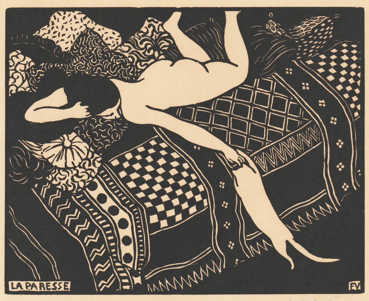 La paresse Laziness, 1896年。 作者 费利克斯·瓦尔洛顿