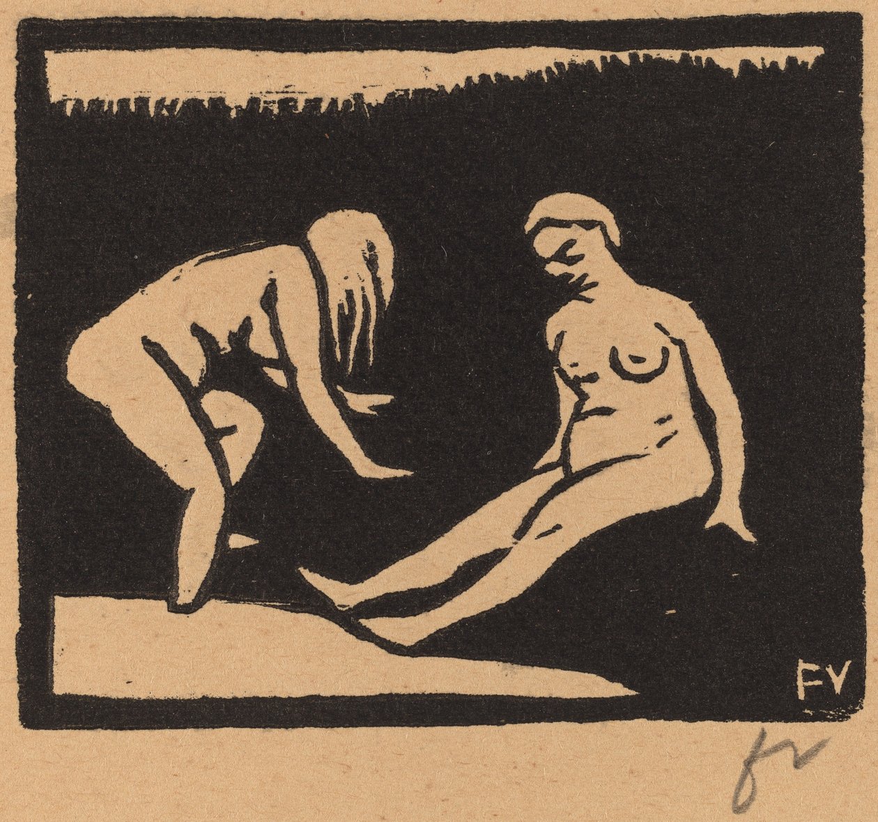 Leaving the water La sortie du bain, 1893. 作者 费利克斯·瓦尔洛顿