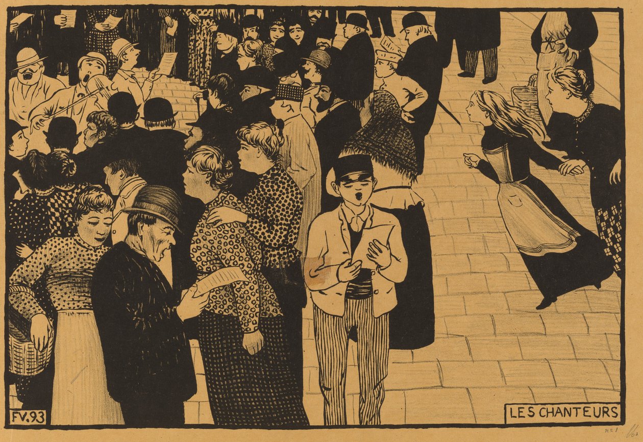 Les Chanteurs The Singers, 1893. 作者 费利克斯·瓦尔洛顿