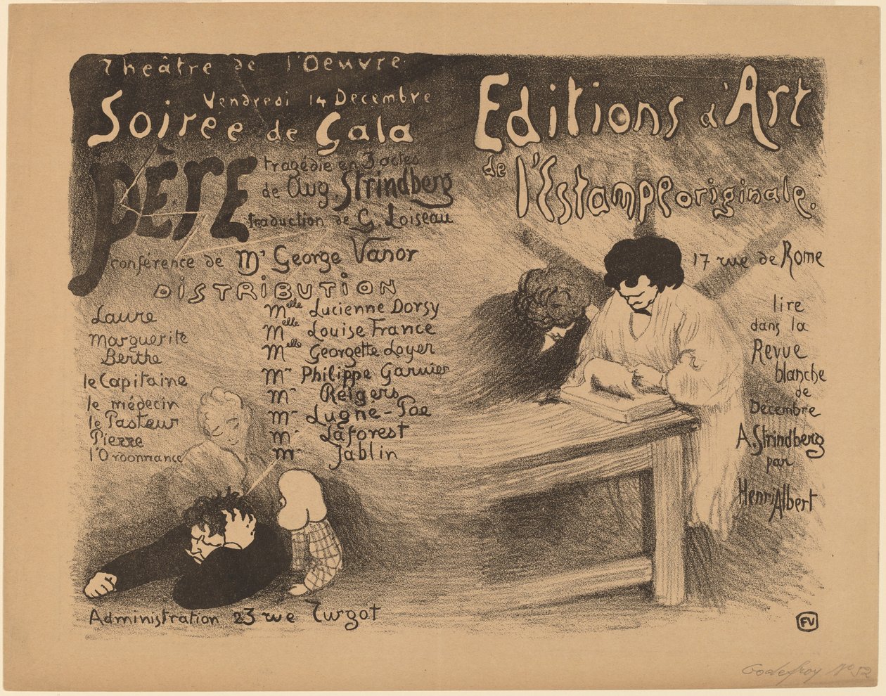 父亲：三幕悲剧，作者是奥-斯特林堡，1894年。   作者 费利克斯·瓦尔洛顿
