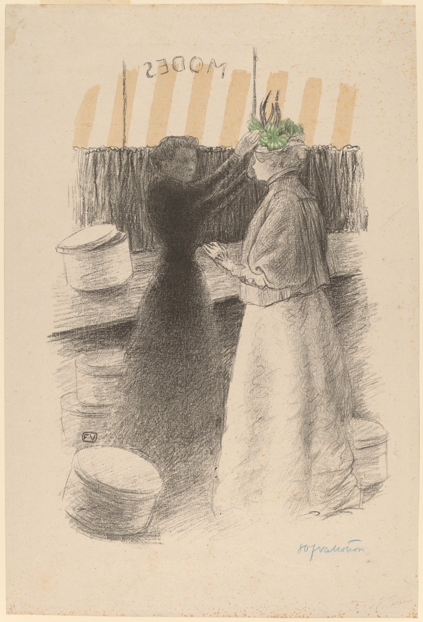 绿帽子 Le chapeau vert, 1896. 作者 费利克斯·瓦尔洛顿