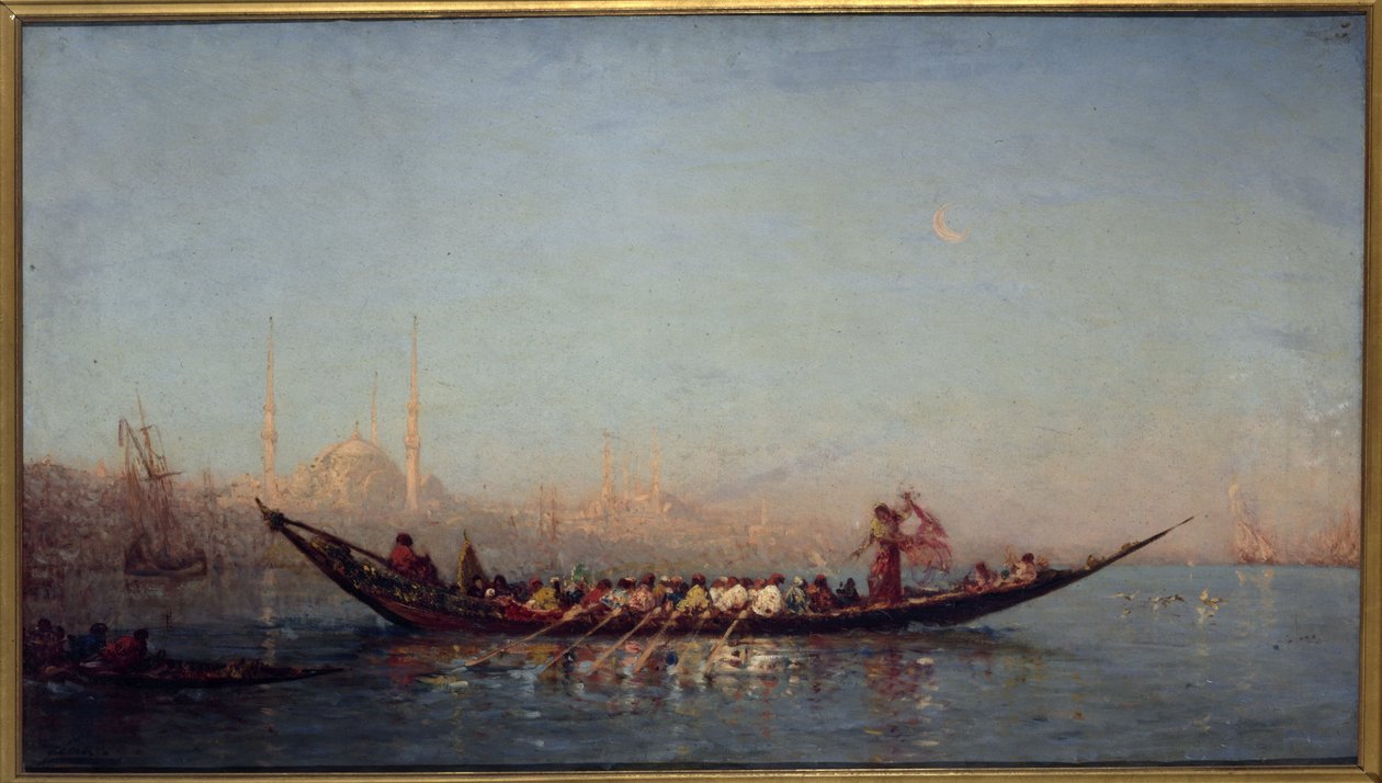 君士坦丁堡，苏丹娜的城堡，1880 至 1890 年间（布面油画） 作者 费利克斯·齐姆