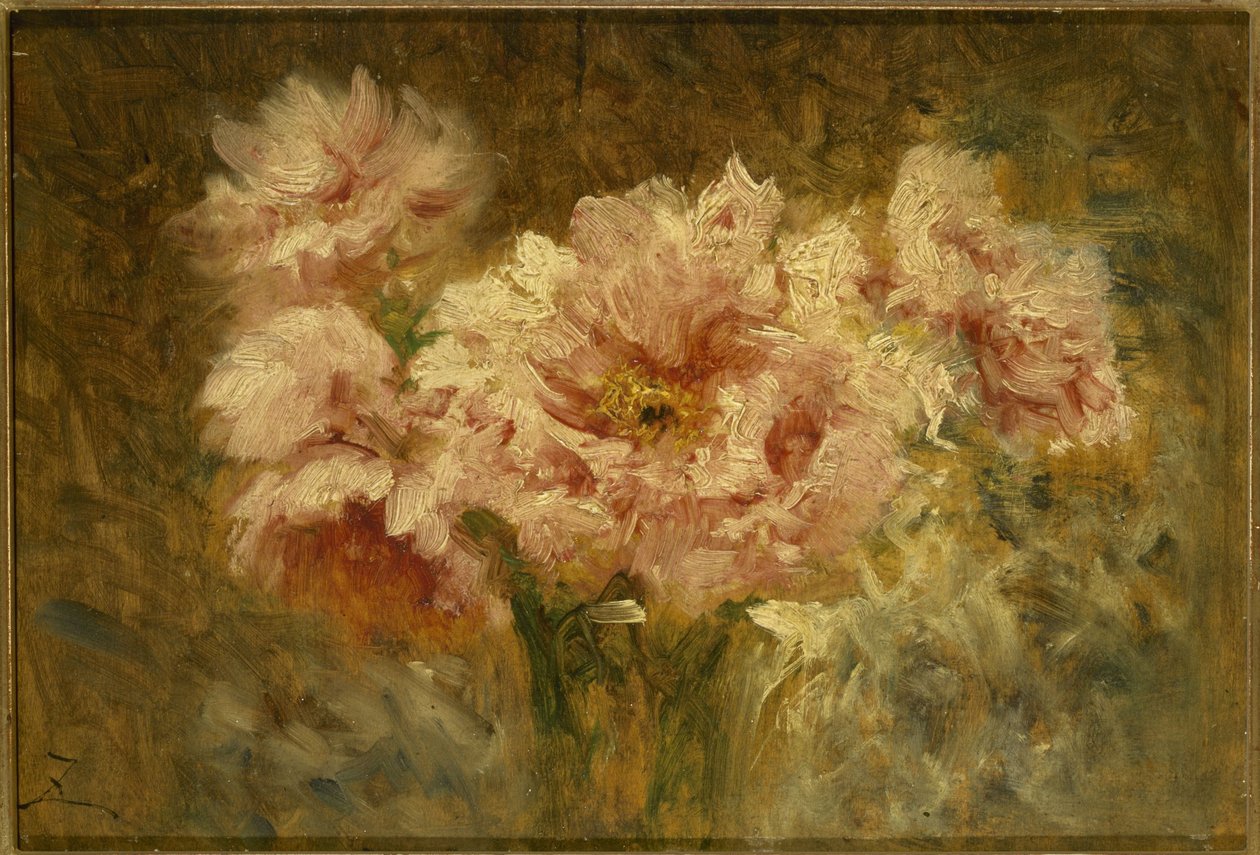 花，19 世纪下半叶（木板油画） 作者 费利克斯·齐姆