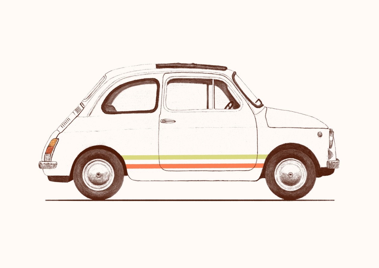 Cinquecento》，2023 年（铅笔和数字） 作者 弗洛伦德·博达特