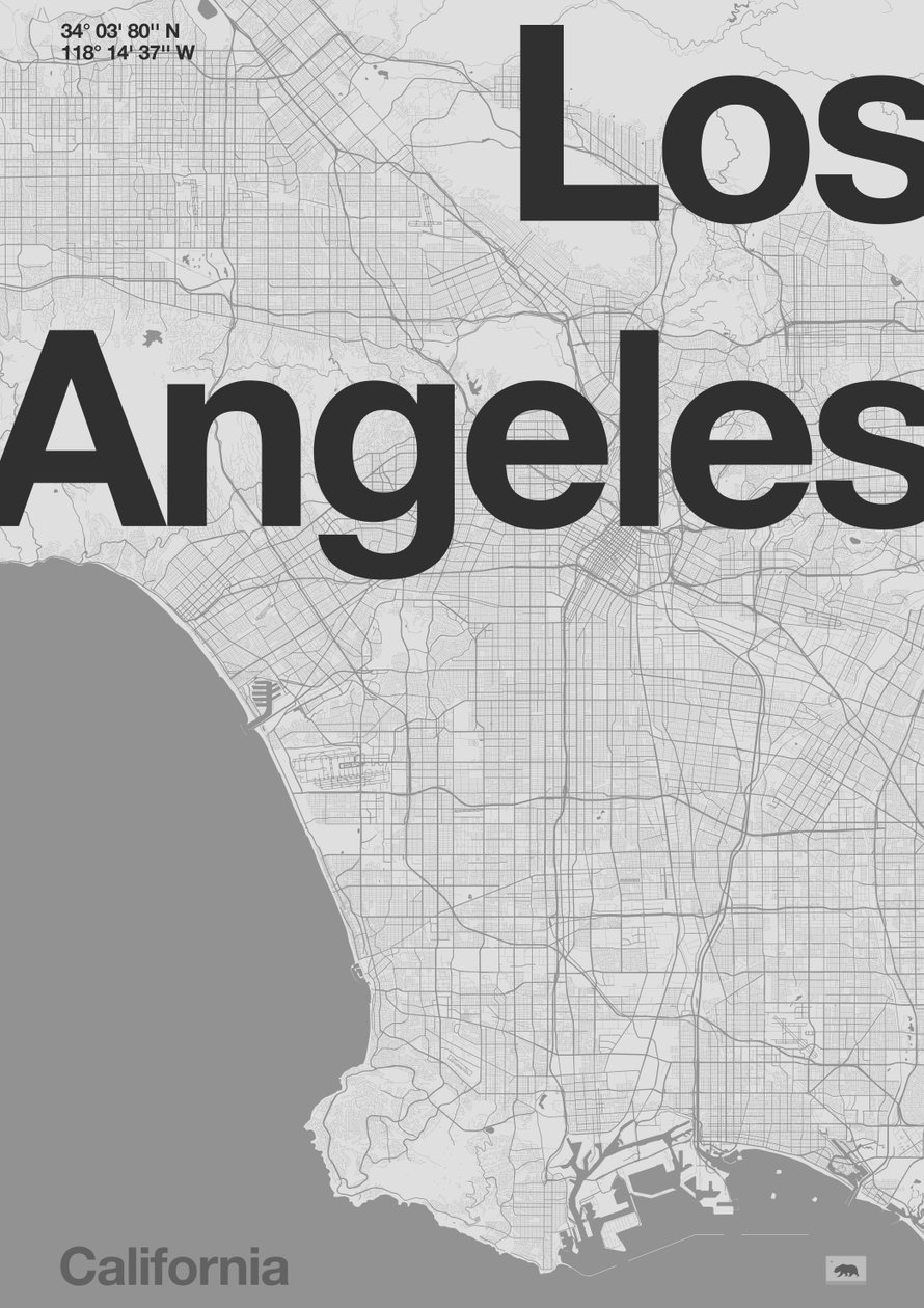 Los Angeles Minimal Map 作者 弗洛伦德·博达特