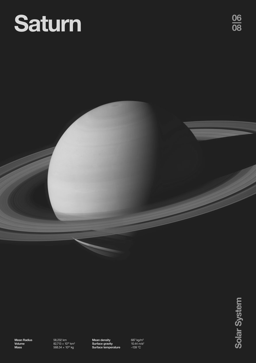 土星：《极简行星 Datas》，2023 年（数字版） 作者 弗洛伦德·博达特