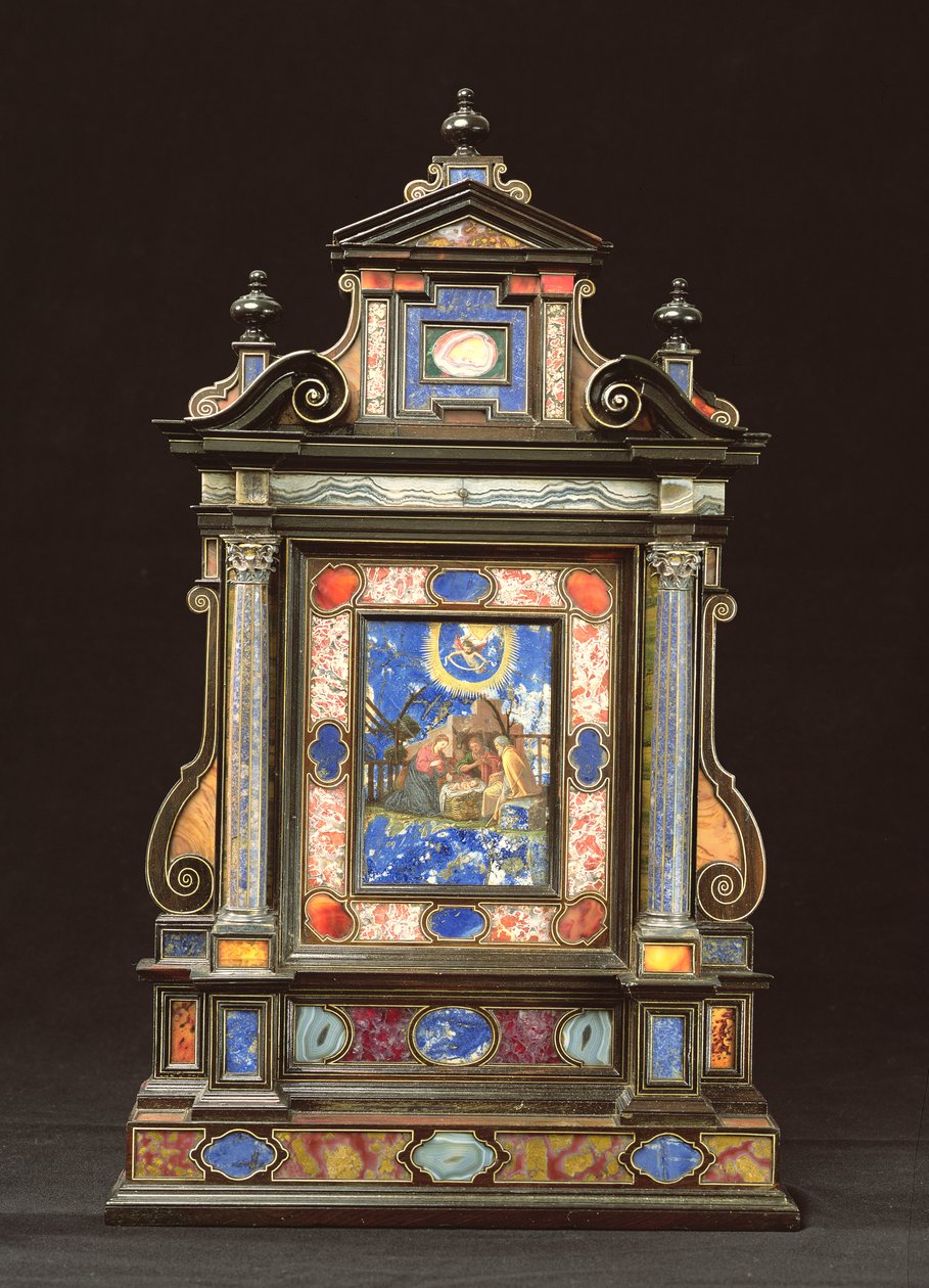 便携式祭坛，与耶稣诞生，佛罗伦萨（pietra dura） 作者 佛罗伦萨学校