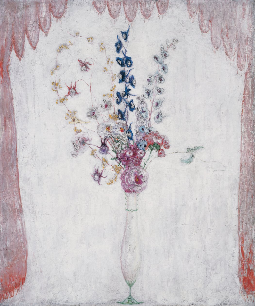 Delphinums and Columbine，c.1923（布面油画） 作者 弗洛琳·史特海默