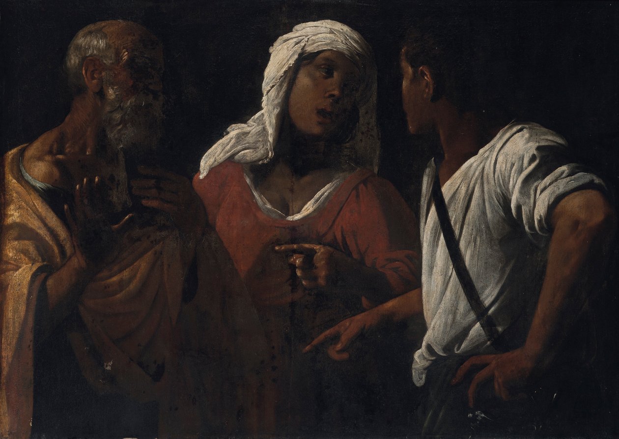 否认圣彼得 作者 Hendrick ter Brugghen的追随者