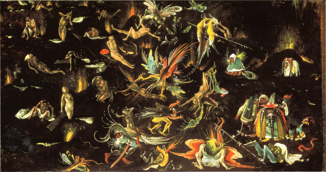 死亡和注定的复活导致地狱（最后审判的片段） 作者 Hieronymus Bosch的追随者