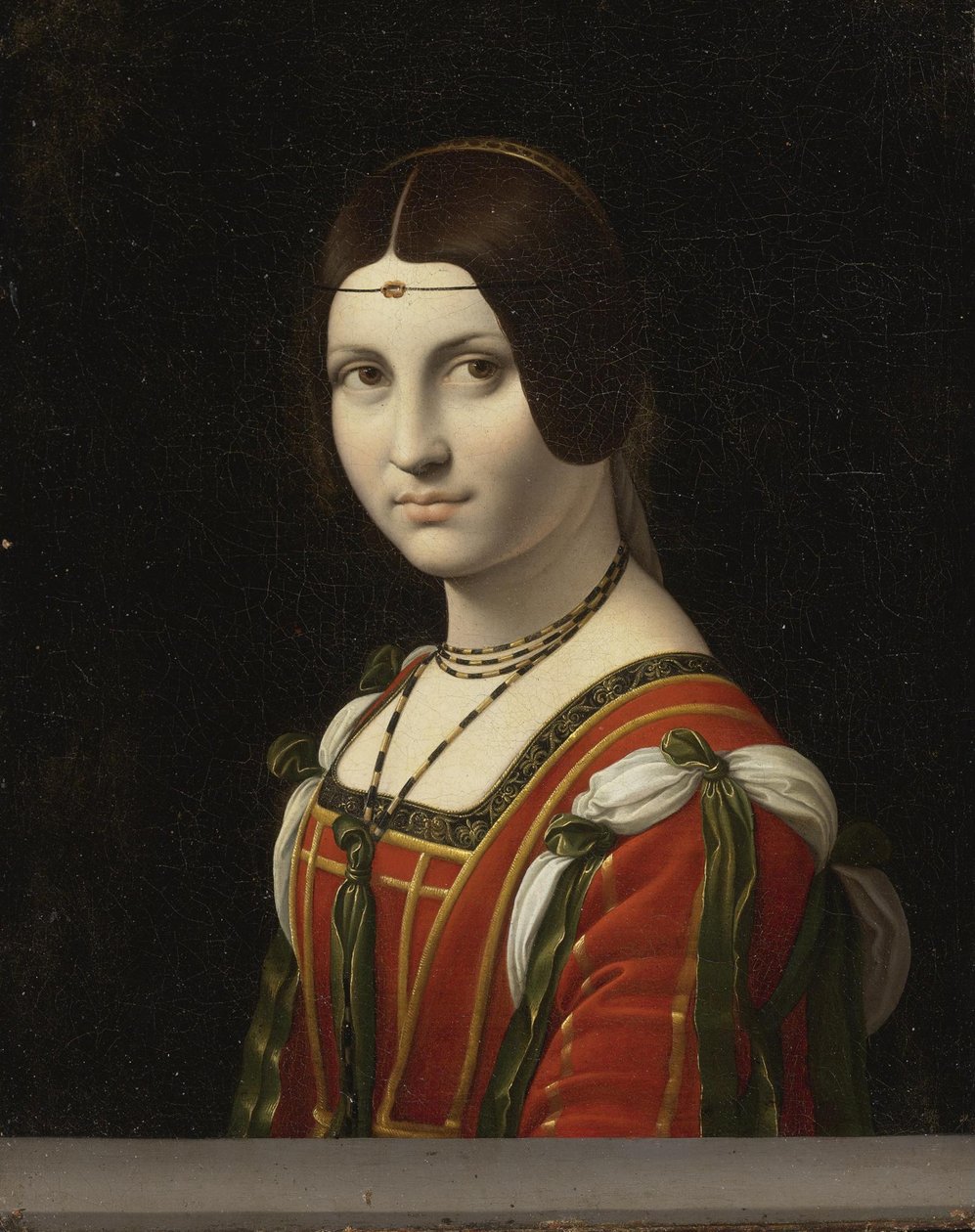无名女子的肖像，称为La Belle Ferronnière，1750年前 作者 追随者列奥纳多·达·芬奇