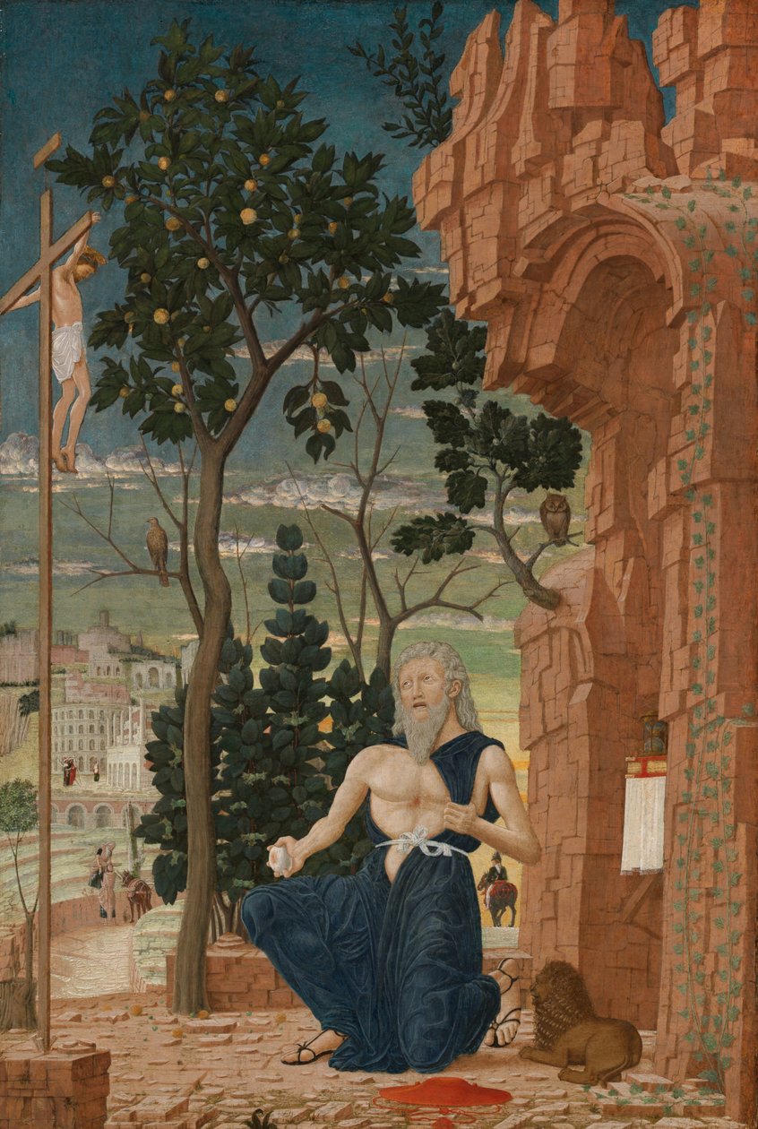 荒野中的圣杰罗姆 作者 Andrea Mantegna 的追随者