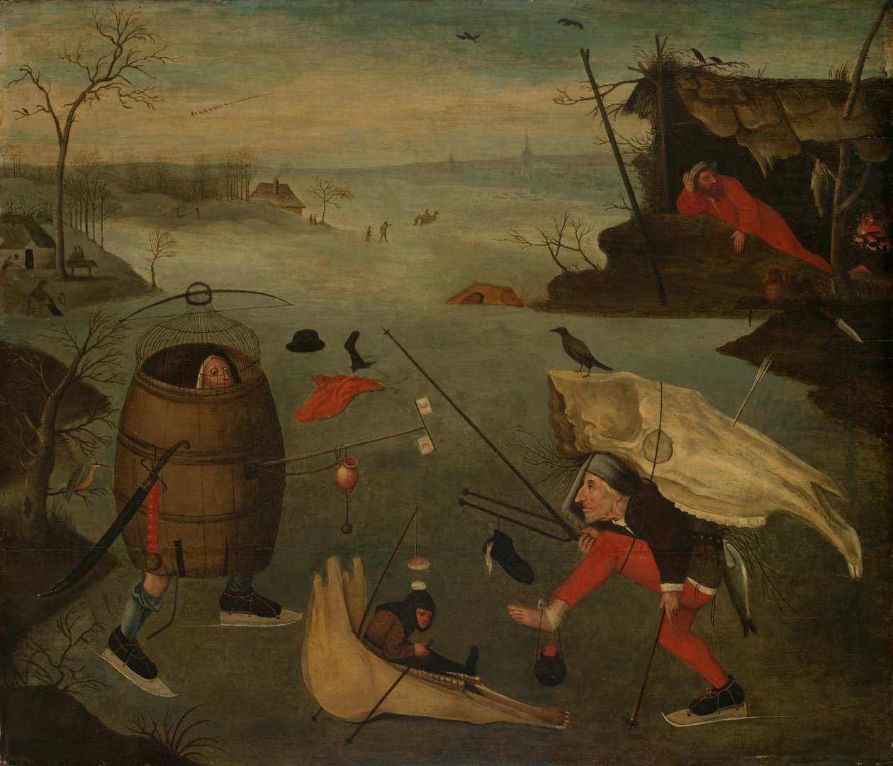 冰上怪诞决斗 作者 Hieronymus Bosch的追随者