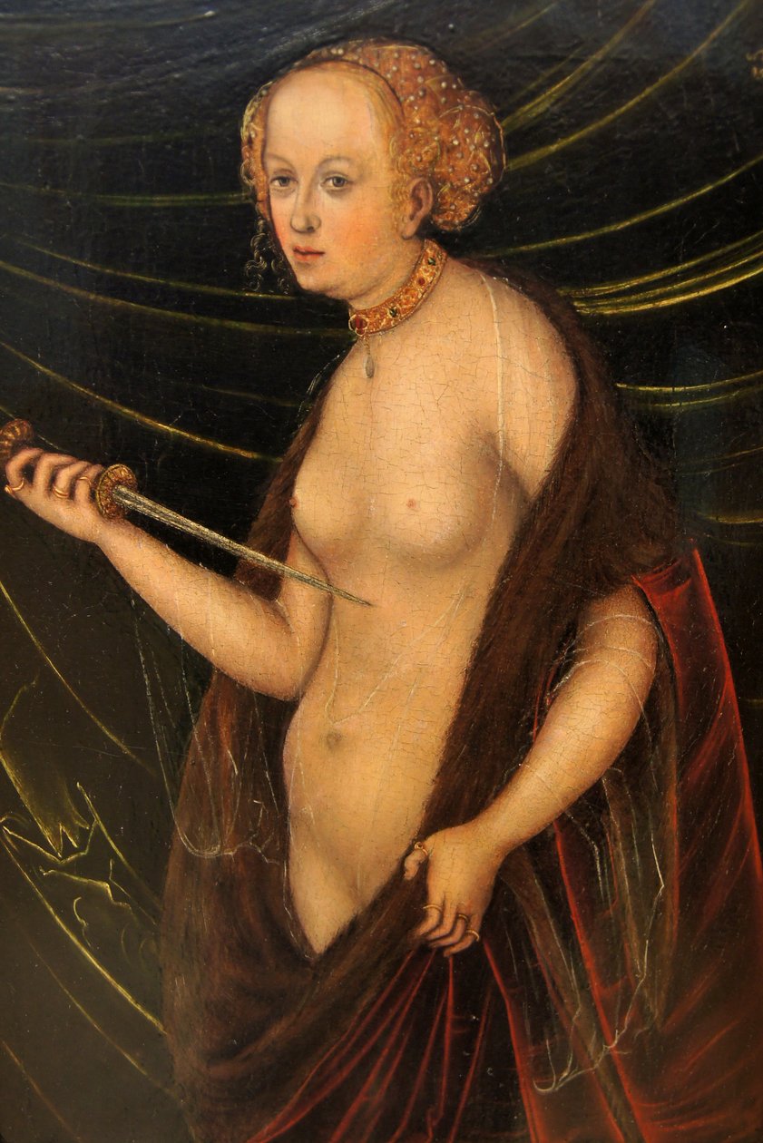 德语：Selbstmord der Lucretia 露迪雅的自杀 作者 卢卡斯·克拉纳赫的追随者