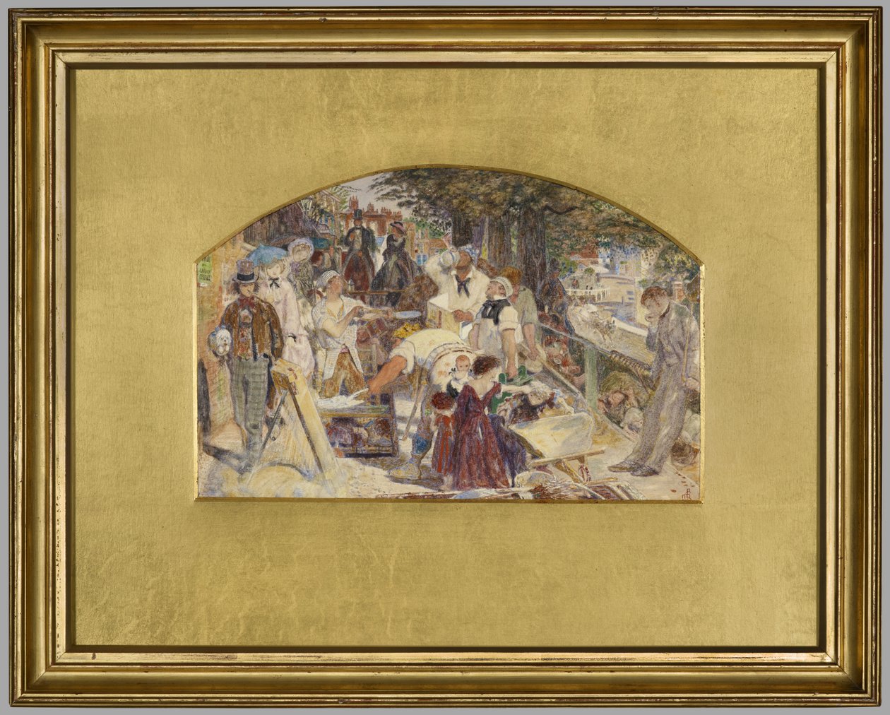 作品《工作》的研究，约 1856 年（纸面水彩画） 作者 福特·马多克斯·布朗