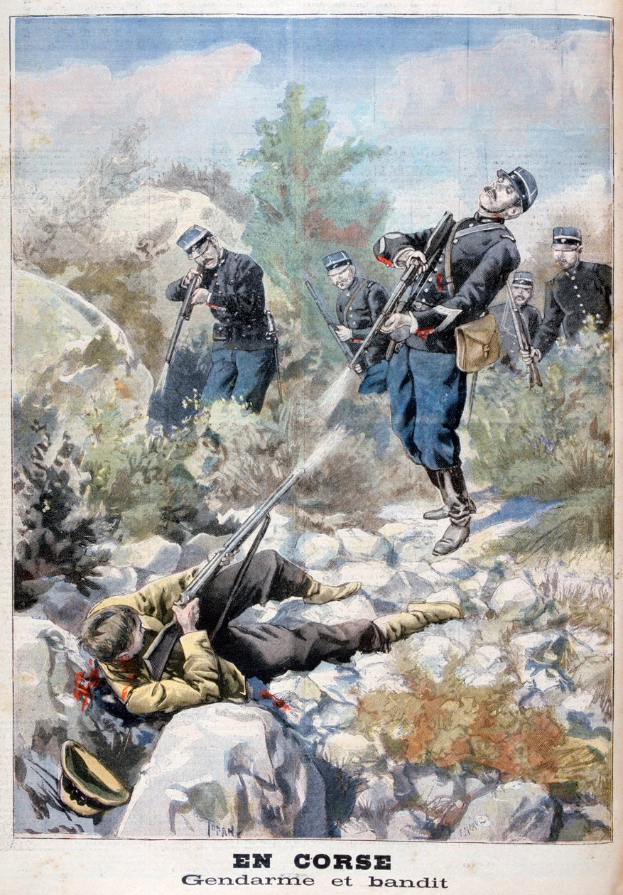 土匪和宪兵队之间的枪战，可西嘉岛，1898年 作者 福尔莫内