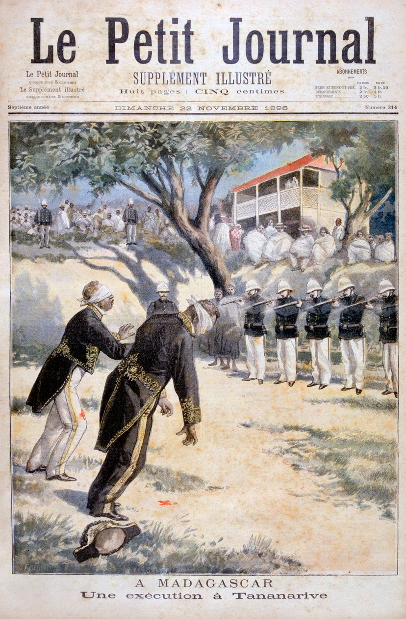 射击队在马达加斯加的塔那那利佛塔那那利佛市执行死刑，1896年 作者 福尔莫内