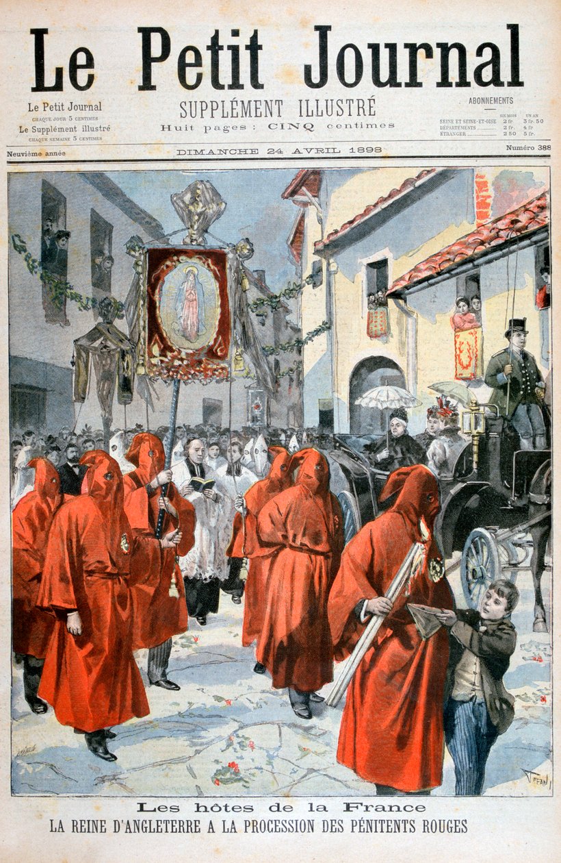 维多利亚女王（Victoria Queen）观看红色pen节的游行，1898年。 作者 福尔莫内