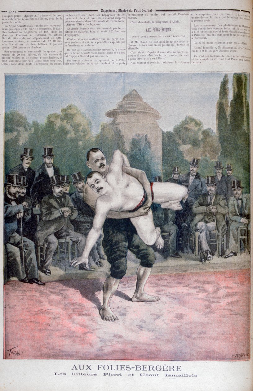 Ismaillolo兄弟搏斗，The FoliesBergère，1895年 作者 福尔莫内