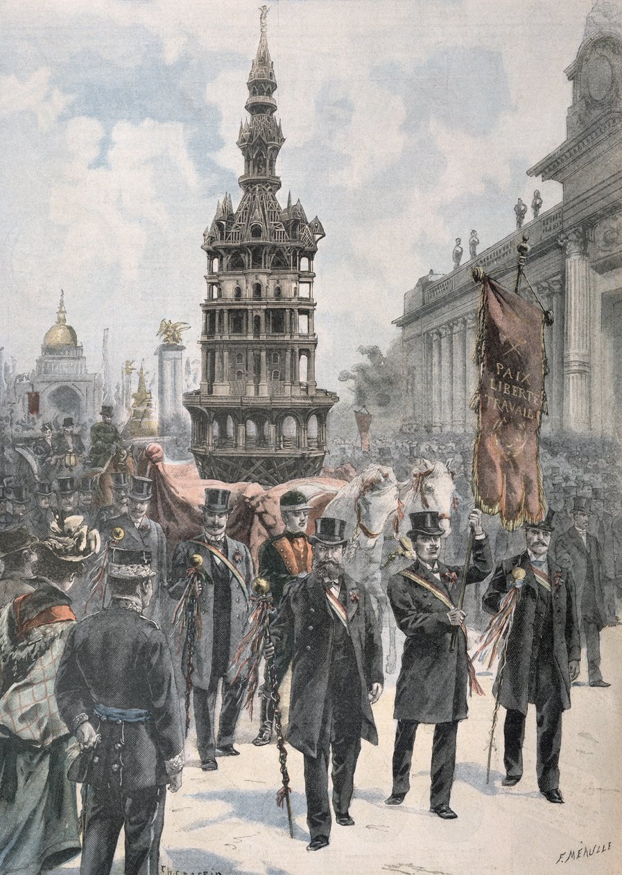 大皇宫前木匠大师的游行，1900年“Le Petit Parisien”的插图 作者 路易斯·莫厄尔财富