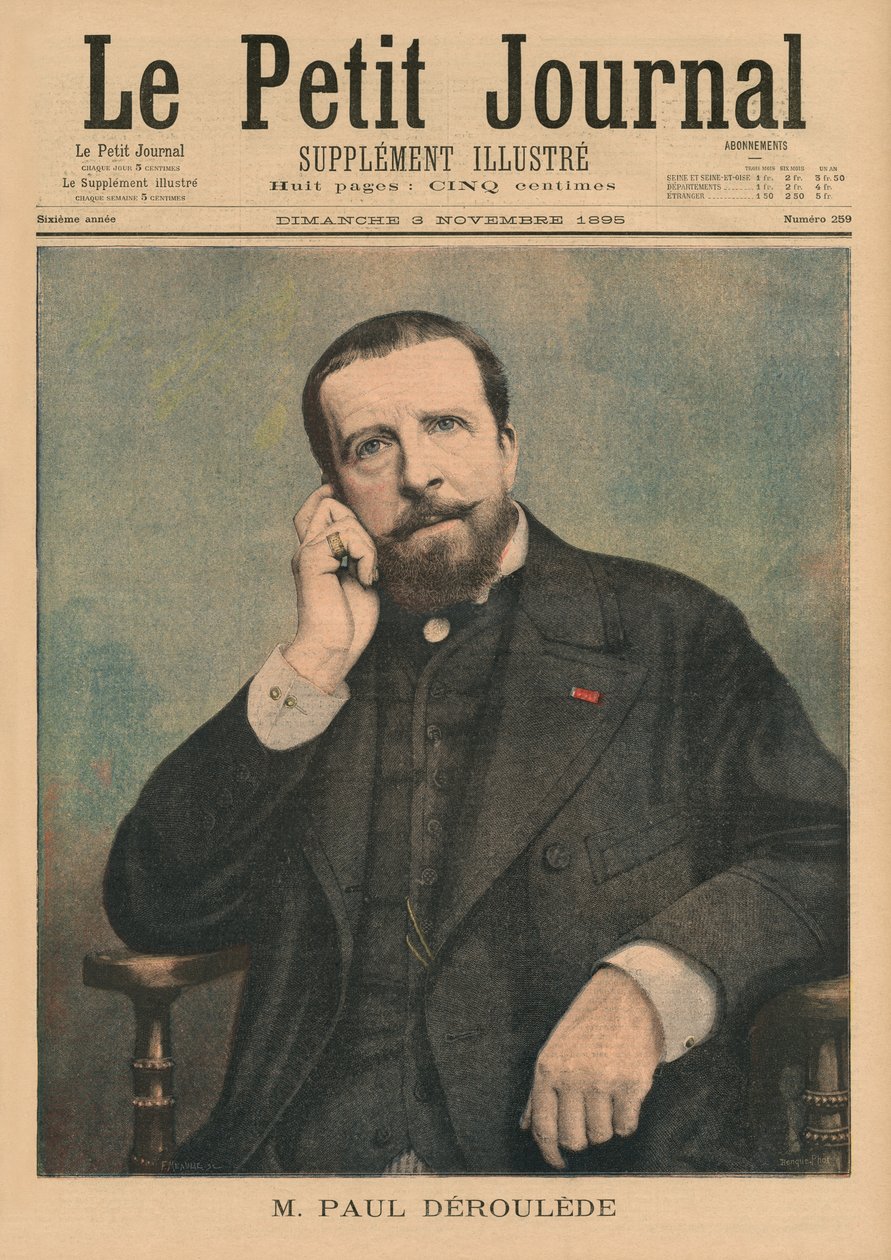 Paul Deroulede，来自&39;Le Petit Journal&39;的封面插图，补充插画，1895年11月3日 作者 路易斯·莫厄尔财富