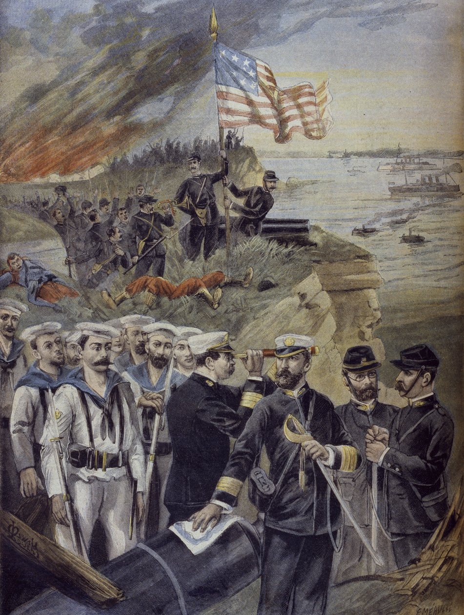 西班牙 - 美国战争，降落在古巴关塔那摩，插图来自&39;Le Petit Journal&39;，补充说明，1898年7月3日 作者 路易斯·莫厄尔财富