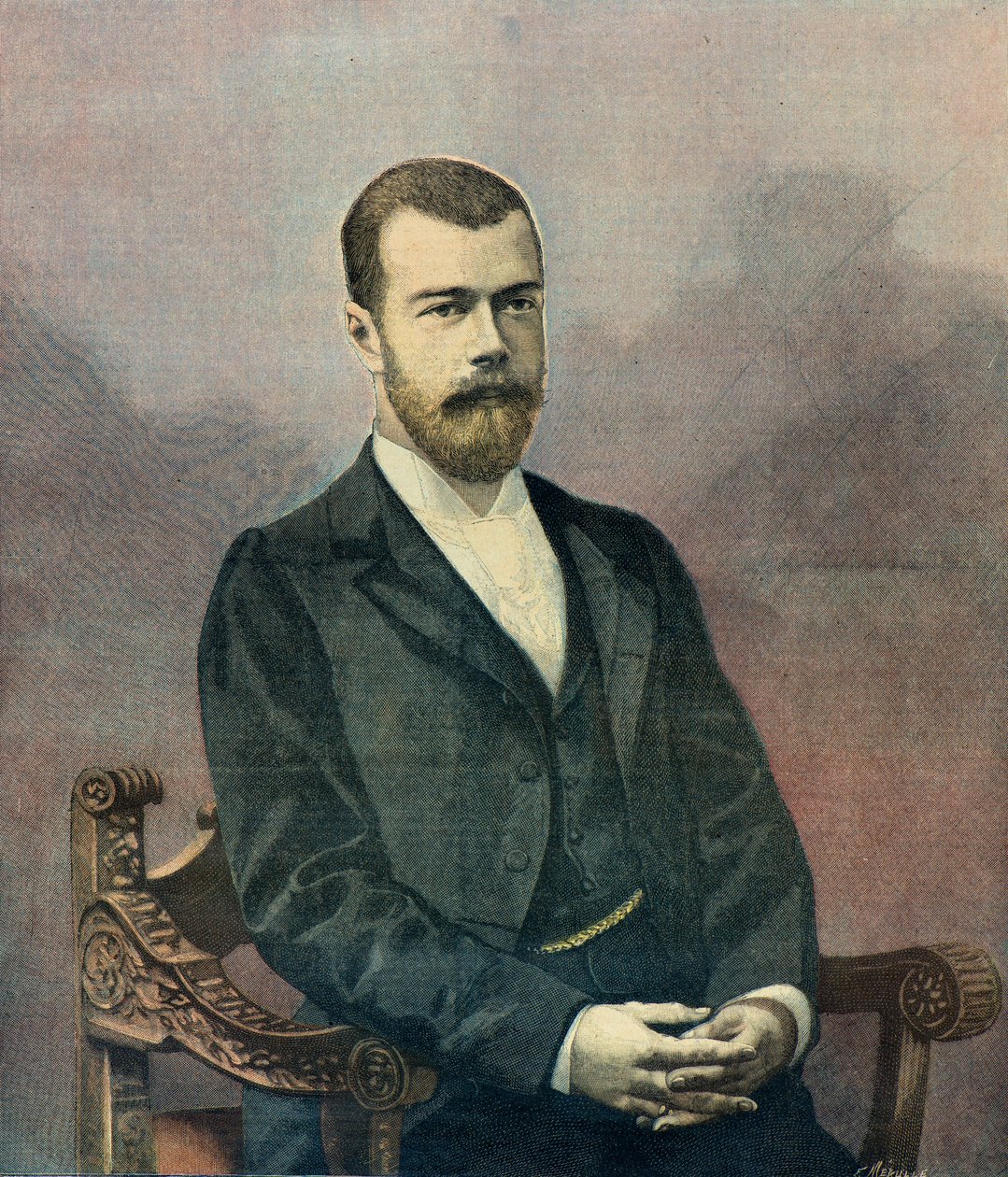 1896 年沙皇尼古拉二世肖像（雕刻） 作者 路易斯·莫厄尔财富