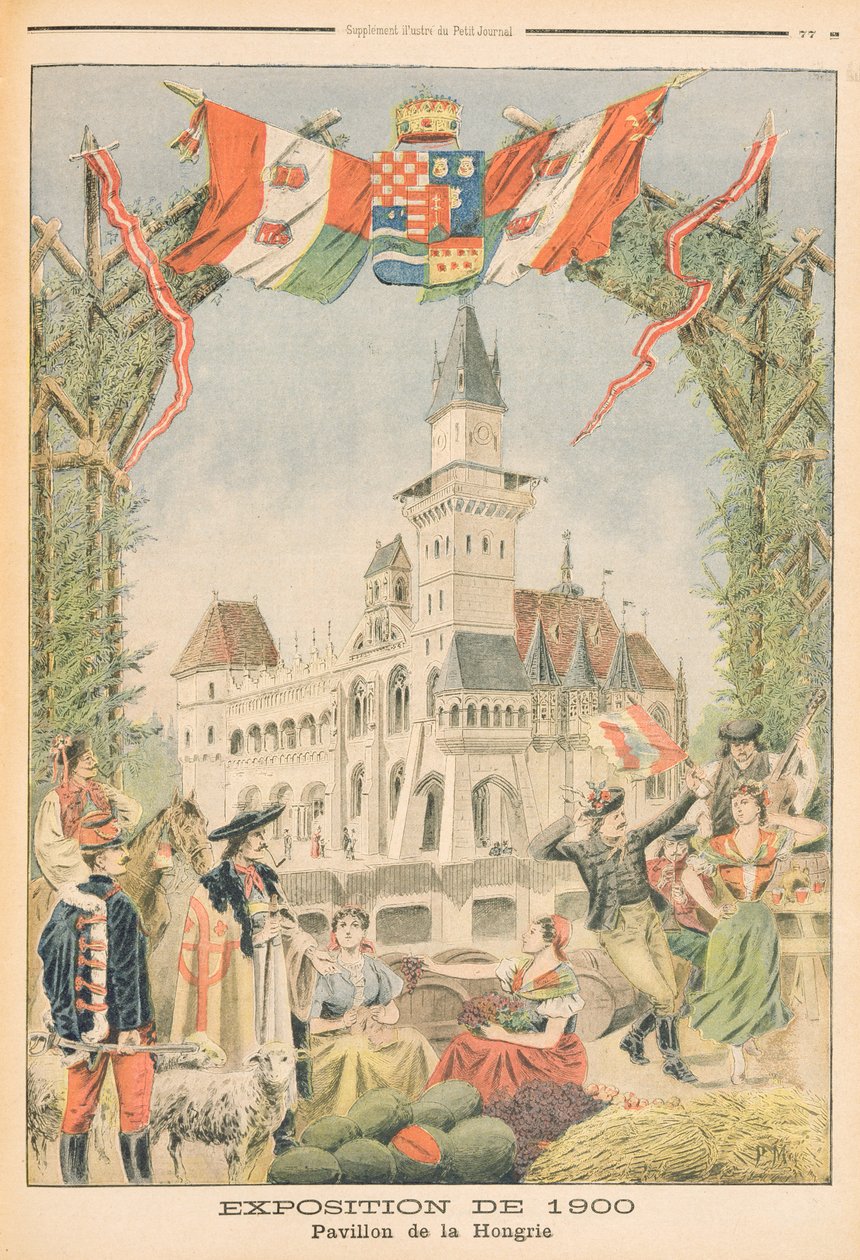 巴黎1900年世界博览会的匈牙利馆，1900年3月11日“Le Petit Journal”的插图 作者 路易斯·莫厄尔财富