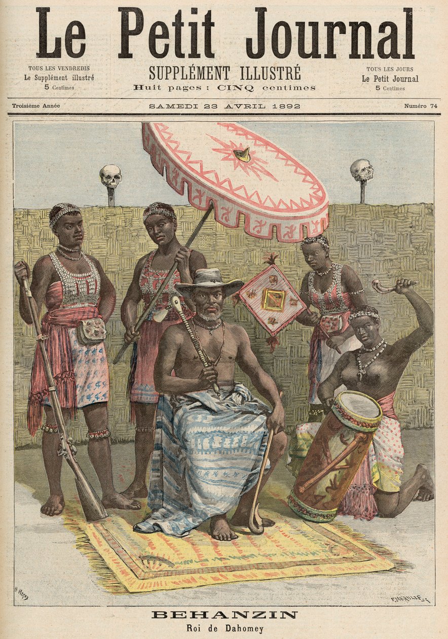 Behanzin（1844-1906）达荷美之王，来自&39;Le Petit Journal&39;，1892年4月23日 作者 财富路易斯·米奥勒和亨利·梅尔