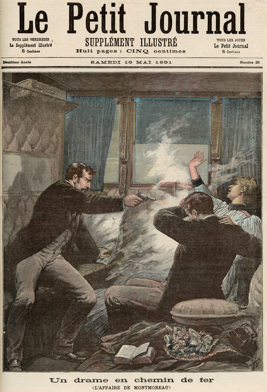 铁路上的戏剧：Montmoreau事件，来自&39;Le Petit Journal&39;，1891年5月16日 作者 财富路易斯·米奥勒和亨利·梅尔
