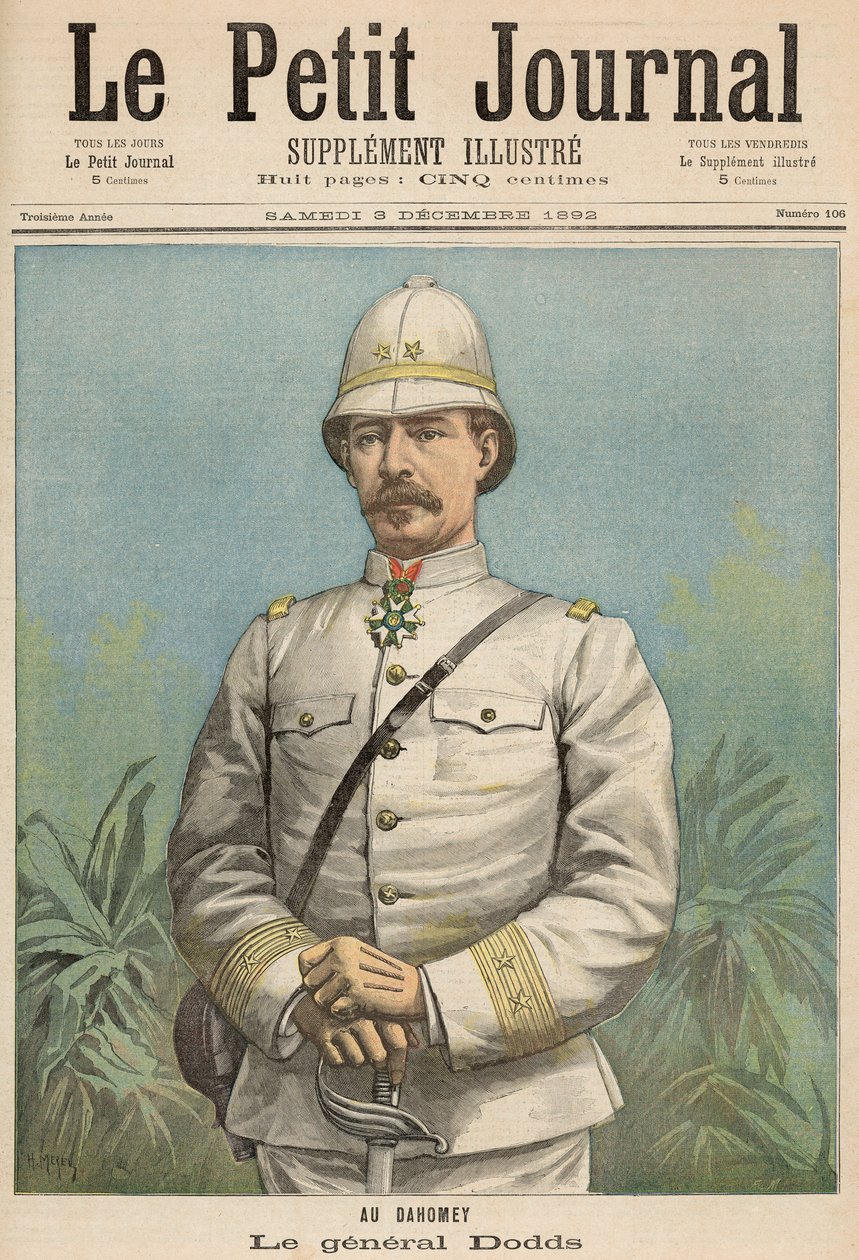1842年12月3日，来自“Le Petit Journal”的Dahomey的Alfred Amedee Dodds将军（1842-1922） 作者 财富路易斯·米奥勒和亨利·梅尔