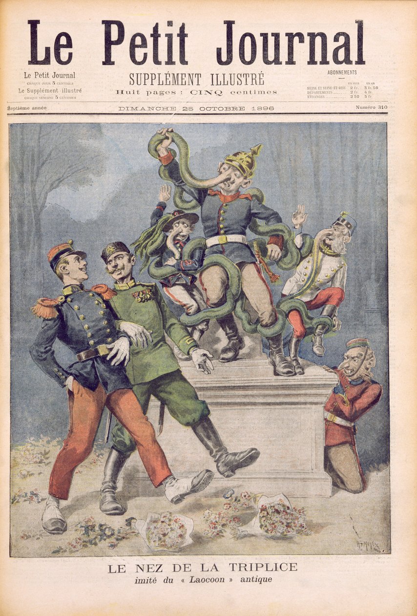Laocoon之后的Allies&39;Nose，来自&39;Le Petit Journal&39;，1896年10月25日 作者 财富路易斯·米奥勒和亨利·梅尔