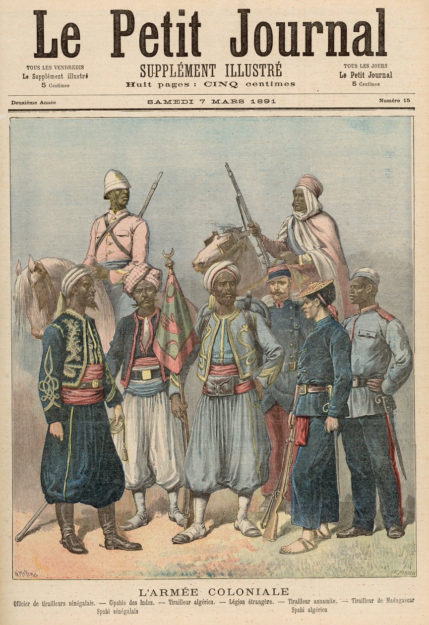 殖民军，来自&39;Le Petit Journal&39;，1891年3月7日 作者 财富路易斯·米奥勒和亨利·梅尔