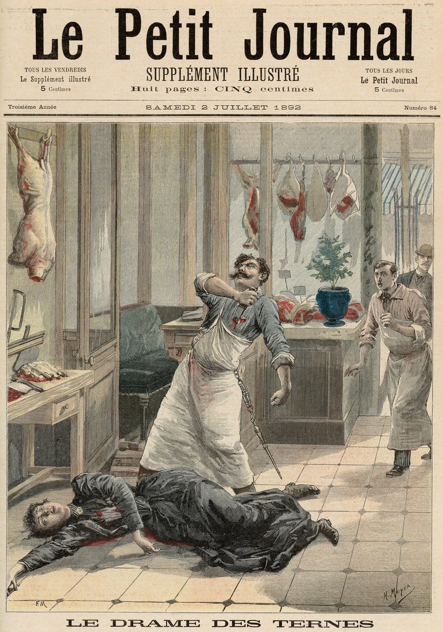 1892年7月2日，“Le Petit Journal”中的Ternes大道上的戏剧 作者 财富路易斯·米奥勒和亨利·梅尔
