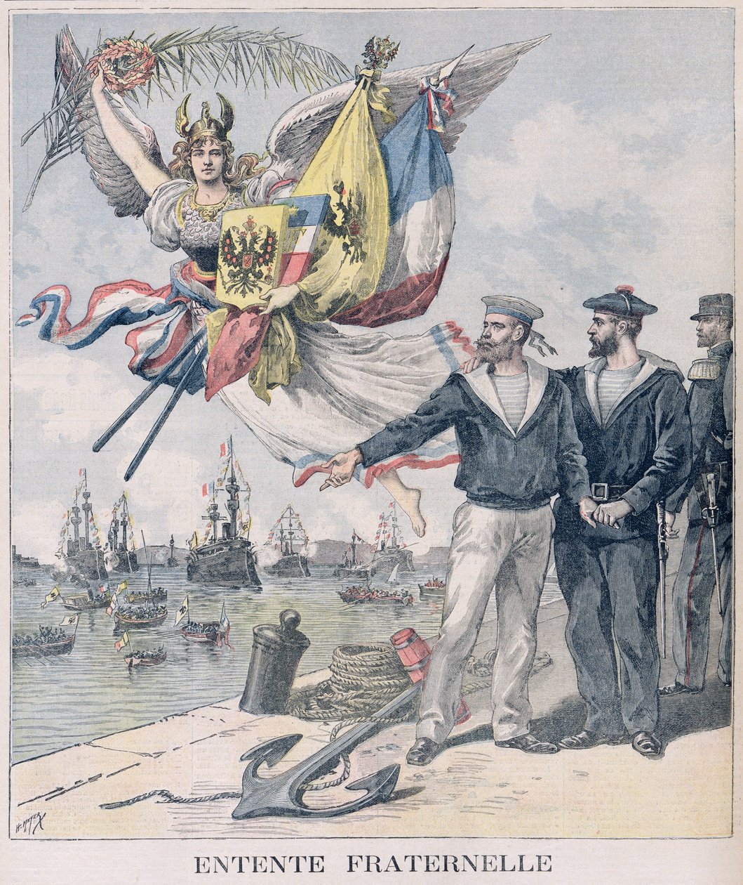 法国 - 俄罗斯协议，来自&39;Le Petit Journal&39;的插图，1893年9月30日 作者 财富路易斯·米奥勒和亨利·梅尔