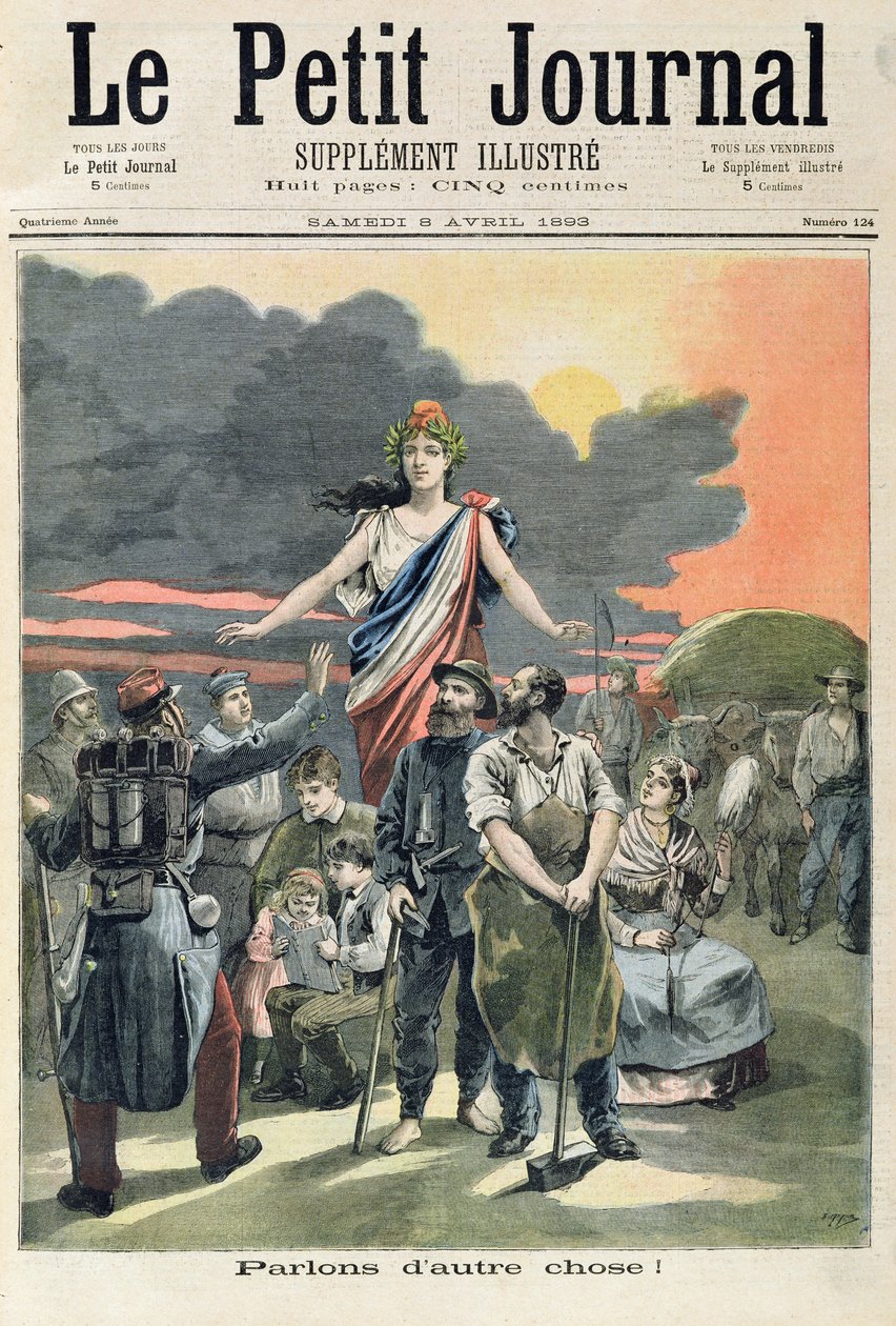 巴拿马事件，来自1893年4月8日“Le Petit Journal”插图补充的头版（彩色光刻） 作者 财富路易斯·米奥勒和亨利·梅尔