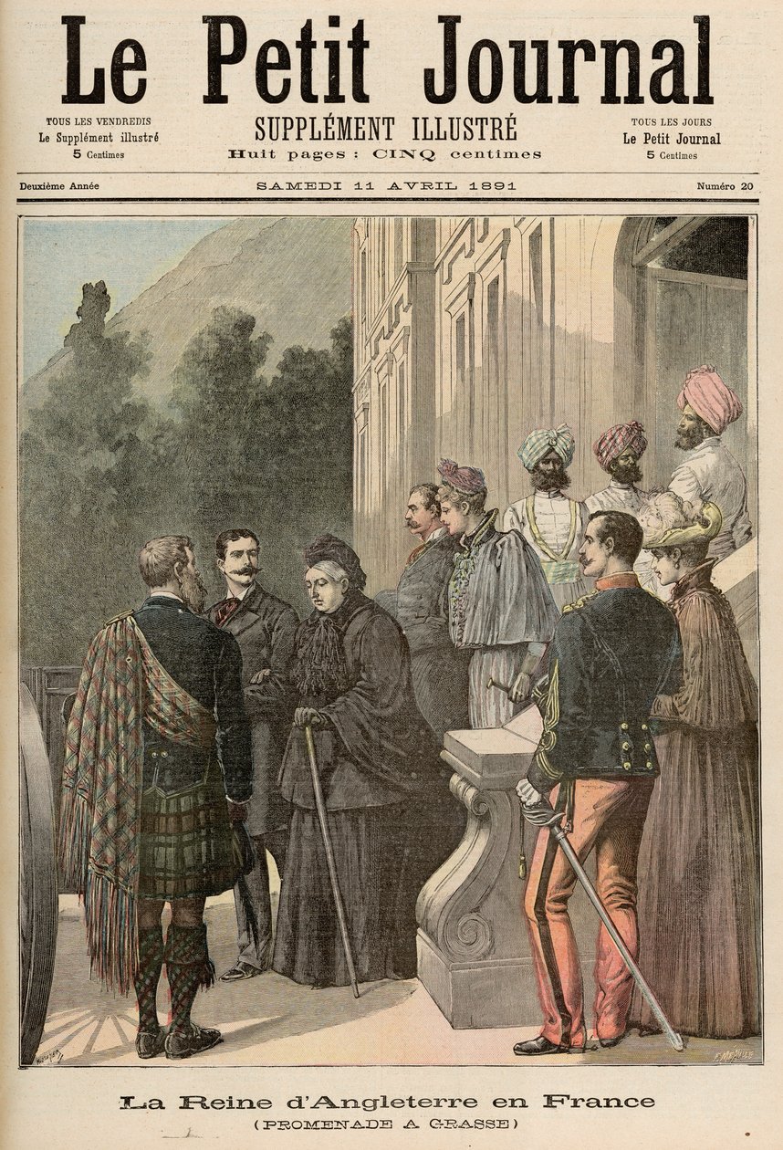 法国的英国女王：1891年4月11日的“Le Petit Journal”中的格拉斯漫步 作者 财富路易斯·米奥勒和亨利·梅尔